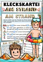 Vorschau - Aufgabenkarten - Kleckskartei / Klecksaufgaben "Am Strand" Sommer - DaZ / DaF / Deutsch - Deckblatt