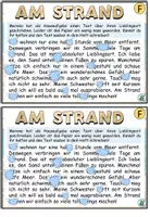 Vorschau - Aufgabenkarten - Kleckskartei / Klecksaufgaben "Am Strand" Sommer - DaZ / DaF / Deutsch - Seite 1
