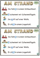 Vorschau - Aufgabenkarten - Kleckskartei / Klecksaufgaben "Am Strand" Sommer - DaZ / DaF / Deutsch - Seite 3