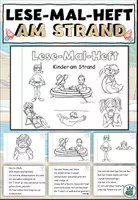 Vorschau - Arbeitsblätter - Lese-Mal-Heft "Am Strand" Sommer DaZ / DaF / Deutsch - Deckblatt