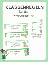Vorschau - Poster - Klassenregeln für die Krokodilklasse - Deckblatt