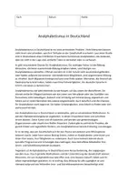 Vorschau - Arbeitsblätter - Analphabetismus in Deutschland - Deckblatt