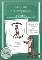Vorschau - Anderer Materialtyp - Otterklasse - 1. Halbjahreszeugnis in der 1. Klasse - Deckblatt
