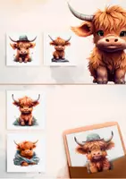 Vorschau - selbst erstellte Cliparts/Grafiken - 15 Baby Highland Cow PNG Bündel: Clipart - Seite 2