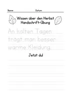 Vorschau - Arbeitsblätter - Handschriftübung Herbst - Seite 1