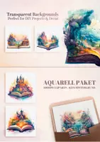Vorschau - selbst erstellte Cliparts/Grafiken - 15 Aquarell Vintage Book Clipart, PNG alte Bücher, Märchen - Seite 2