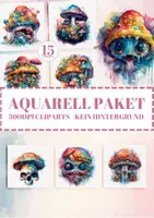 Vorschau - selbst erstellte Cliparts/Grafiken - Mystical Pilz Clipart Bündel, 15 magische Aquarellpngs - Deckblatt