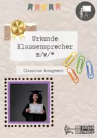 Vorschau - Anderer Materialtyp - Urkunde Klassensprecher*in + Stellvertreter*in - Deckblatt