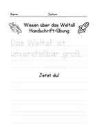 Vorschau - Arbeitsblätter - Handschriftübung Weltall - Deckblatt