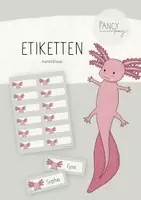 Vorschau - Bildkarten - Etiketten für die Axolotlklasse (grau/beige) - Deckblatt