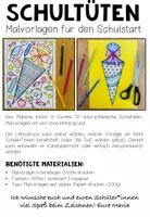 Vorschau - Mal- und Bastelvorlagen - Schultüten - 12 Ausmalbilder (2 Versionen) - Seite 1