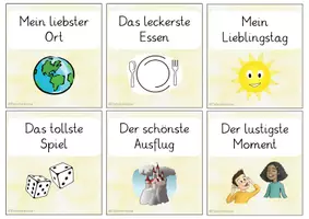 Vorschau - Spiele - kleines Materialpaket - Erzählen nach den Ferien (Sommerferien) - Seite 1