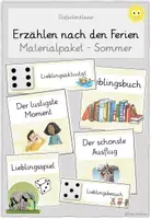 Vorschau - Spiele - kleines Materialpaket - Erzählen nach den Ferien (Sommerferien) - Deckblatt