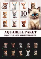 Vorschau - selbst erstellte Cliparts/Grafiken - 244 Mega Niedliche Tiere Cub Bündel - Aquarell Clipart PNGs - Seite 3
