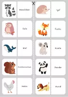 Vorschau - Bildkarten - Bild-Wort-Paare TIERE 🦁🐘🐼 - Deckblatt