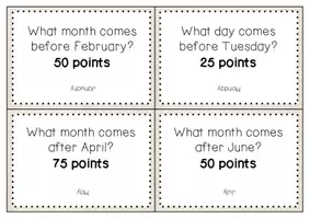 anteprima - Esercizi - Days and months QUESTION CARD GAME - Pagina 3