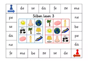 Vorschau - Spiele - Bingospielfeld "Silben lesen 3" (Endsilbe) - Seite 3