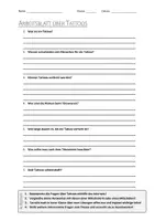 Vorschau - Arbeitsblätter - AB mit Fragen zum Thema "Tattoo" + Lösungsblatt + Infografik - Deckblatt