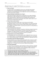 Vorschau - Arbeitsblätter - AB mit Fragen zum Thema "Tattoo" + Lösungsblatt + Infografik - Seite 2