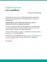 Aperçu - Feuilles d'exercices - Feuille d'exercices sur les nombres (CRPE) - Page de couverture