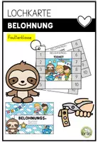 Vorschau - Präsentationen/Tafelbilder - Belohnungskarten Grundschule – Lochkarten Belohnungssystem – Klassentier Faultierklasse - Punch Card - Deckblatt