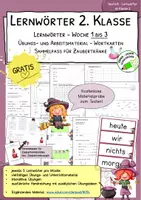 Vorschau - Arbeitsblätter - Lernwörter 2. Klasse - kostenloses Probierpaket - Deckblatt