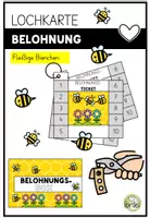Vorschau - Präsentationen/Tafelbilder - Belohnungskarten Grundschule – Lochkarten Belohnungssystem – Fleißige Bienen - Punch Card Bienen - Deckblatt