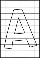 Vorschau - Mal- und Bastelvorlagen - Buchstaben Rasterbilder zum Ausmalen - Alphabet & Kunst - Seite 1