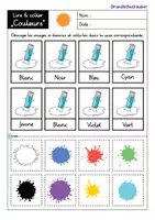 Vorschau - Arbeitsblätter - Lire et coller - Couleurs (français) - Seite 1
