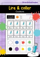 Vorschau - Arbeitsblätter - Lire et coller - Couleurs (français) - Deckblatt