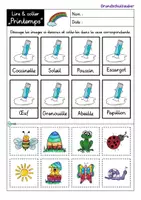 Vorschau - Arbeitsblätter - Lire et coller - Printemps (français) - Seite 1