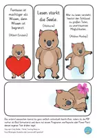 Vorschau - Mal- und Bastelvorlagen - Wombatklasse Lesezeichen Klassenmaskottchen Wombat - Seite 1