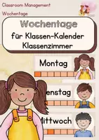 Vorschau - Poster - Wochentage für Klassenkalender - Deckblatt