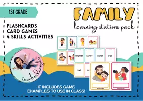 Vista previa - Refuerzo / NEE / Materiales de apoyo - FAMILY LEARNING STATIONS PACK: FLASHCARD AND CARDS - Portada