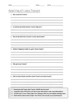 Vorschau - Arbeitsblätter - AB mit Fragen zum Thema "Trainer" + Lösungsblatt - Deckblatt