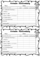 Vorschau - Anderer Materialtyp - Vorlesen - Rückmeldebogen und Elternbrief - Seite 2