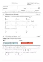 Vorschau - Quiz - Klassenarbeit: Brüche Erweitern/Kürzen/Darstellen - Deckblatt