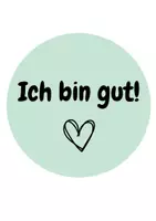 Vorschau - Poster - Positive Affirmationen für Kinder, GRÜN Affirmationskarten - Seite 1