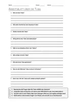 Vorschau - Arbeitsblätter - AB mit Fragen zum Thema "Tuba" + Lösungsblatt + Mindmap + Infografik - Deckblatt