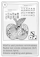 Vorschau - Mal- und Bastelvorlagen - Apfel würfeln - Kunstidee Herbst - Seite 3
