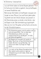 Vorschau - Arbeitsblätter - Der Schmetterling: Lesespurgeschichte, Klasse 2-4 - Seite 1