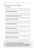 Vorschau - Arbeitsblätter - AB mit Fragen zum Thema "Turnen" + Lösungsblatt + Mindmap + Infografik - Deckblatt