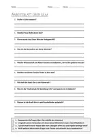 Vorschau - Arbeitsblätter - AB mit Fragen zum Thema "Ulm" + Lösungsblatt + Mindmap + Infografik - Deckblatt