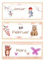 Vorschau - Mal- und Bastelvorlagen - Tafelkalender für die Bärenklasse - Seite 1