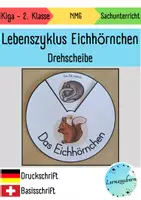 Vorschau - Mal- und Bastelvorlagen - Drehscheibe: Lebenszyklus Eichhörnchen - Deckblatt