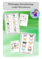 Vorschau - Fördermaterial/Inklusion - Klettmappe Schmetterlinge - visuelle Wahrnehmung - Deckblatt