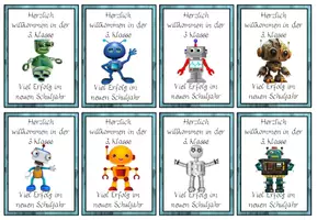 Vorschau - Bildkarten - Willkommenskärtchen Roboterklasse #Klassentier - Seite 3