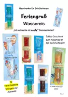 Vorschau - Mal- und Bastelvorlagen - Feriengruß: Wassereis "Coole Sommerferien" (Geschenke) - Deckblatt