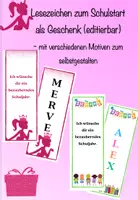 Vorschau - Mal- und Bastelvorlagen - Lesezeichen zum Schulstart (editierbar) - Geschenk - Deckblatt