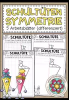 Vorschau - Arbeitsblätter - SCHULTÜTEN - SYMMETRIE (passend für den Schulstart) - 5 Arbeitsblätter (differenziert) - Deckblatt